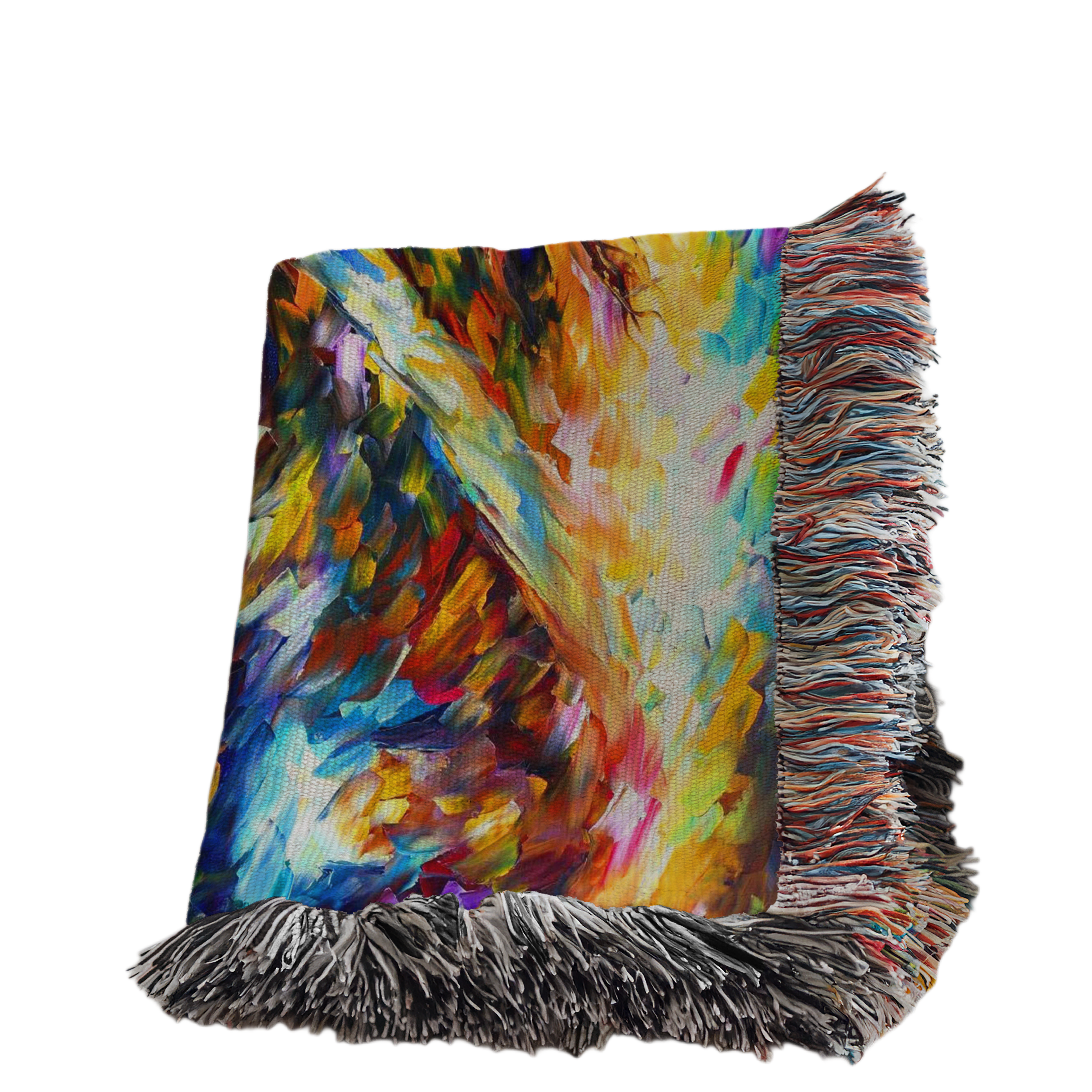 a vibrant, colorful painting of a person's face, with bold brushstrokes and a lively, energetic style.